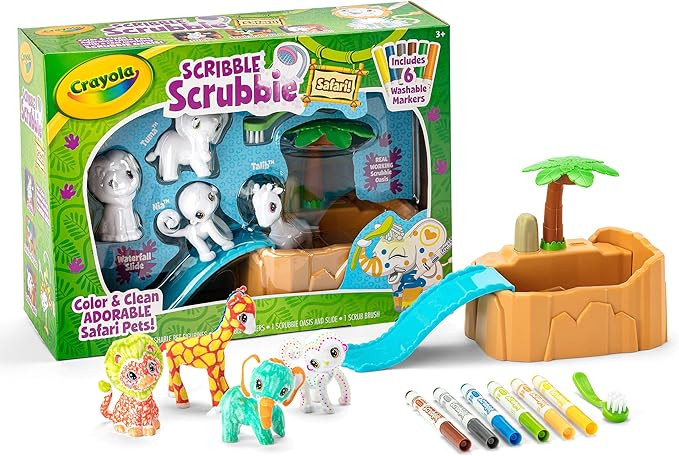 Crayola Scribble Scrubbie Safari Animals Tub Set, Toys for Girls & Boys, Gift for Kids, Age 3, 4,... | Amazon (US)
