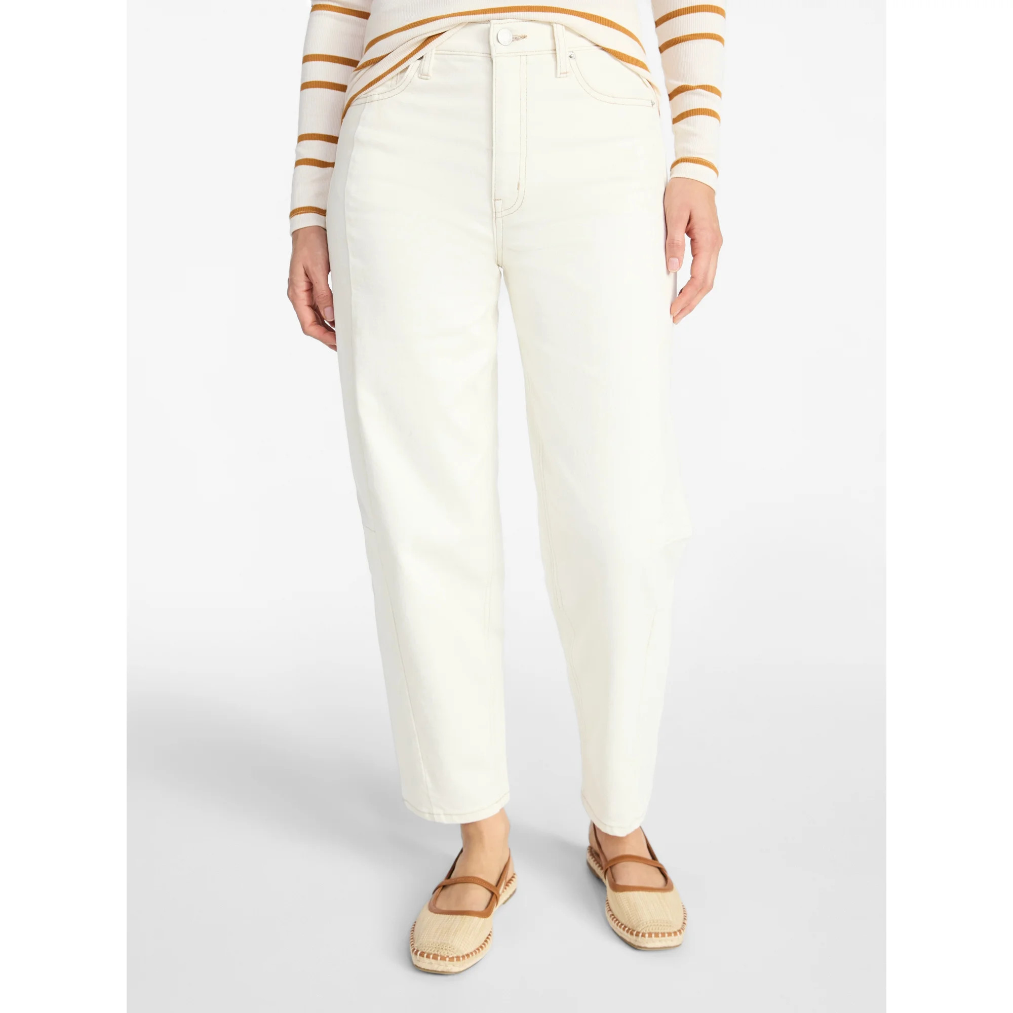 Time and Tru Women's High Rise Barrel Jeans, 28" Inseam, Sizes 0-20 | Walmart (US)