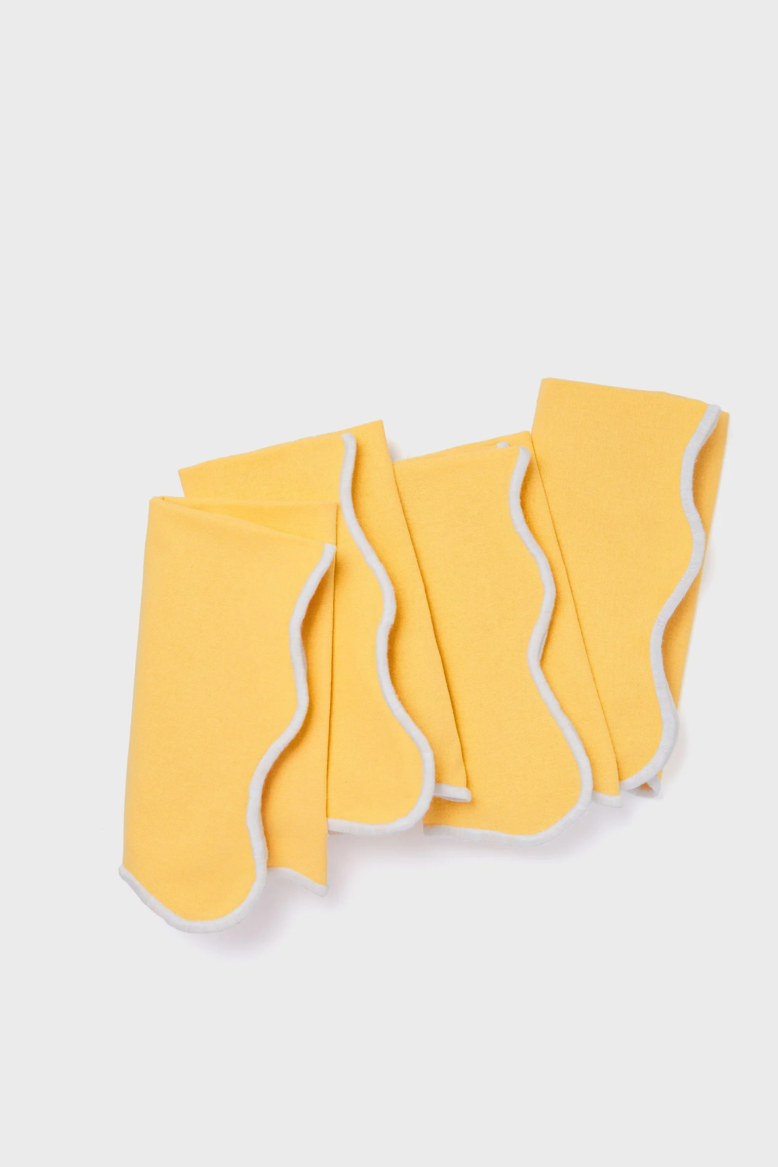 Marigold and White Embroidered Scalloped Napkins Set of 4 | Tuckernuck (US)