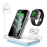 WAITIEE Wireless Charger 3 in 1, 15W Fast Charging Station for Apple iWatch 6/5/4/3/2/1,AirPods P... | Amazon (US)