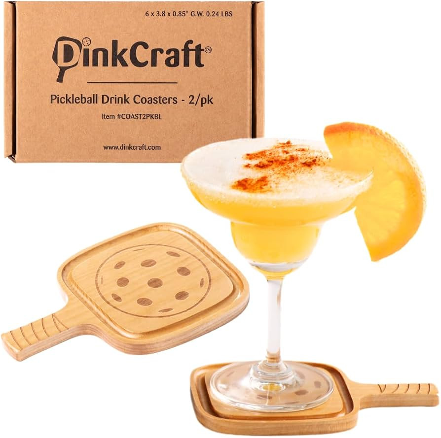 Pickleball Drink Coasters, 2/Pack, Pickleball Gift, Party Decoration, Birch Wood Coaster Set, 3.5... | Amazon (US)
