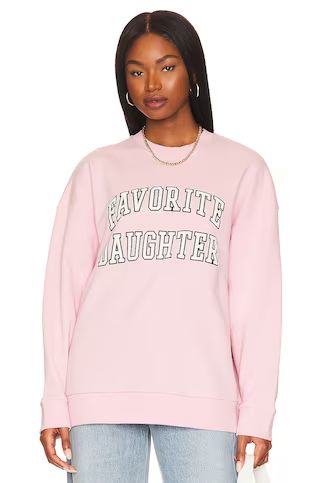 Favorite Daughter Collegiate Sweatshirt in Light Pink from Revolve.com | Revolve Clothing (Global)