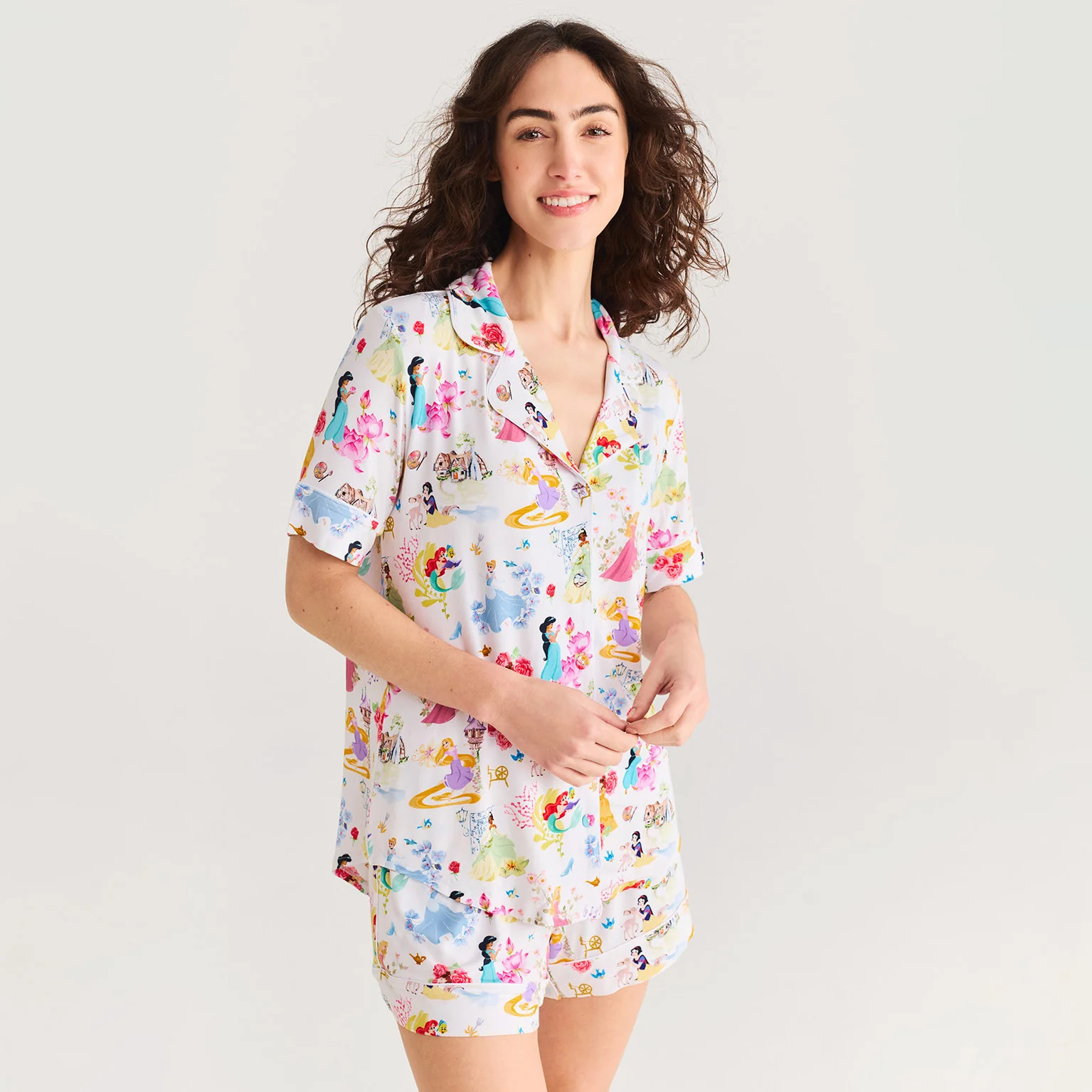 Fairytale Yellow Short Sleeve Womens Pajamas | Disney Princess Ball | Posh Peanut