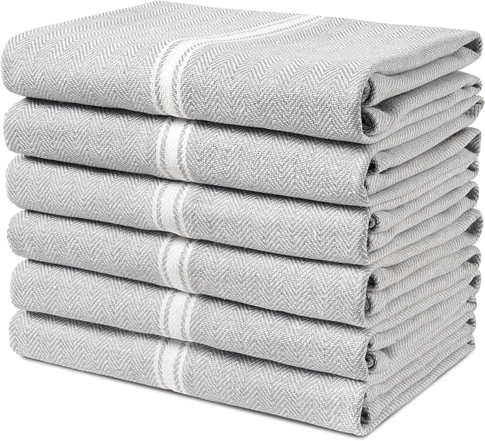 Kitchen Towel Set - 100% Cotton Kitchen Towels, Reusable Dish Cloths, Grey Dish Towels for Kitche... | Amazon (CA)