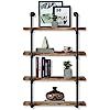 CASANUVA 31.5-Inch Industrial Black Pipe Shelf with Retro Rustic Brown Boards Included, Iron Pipe... | Amazon (US)