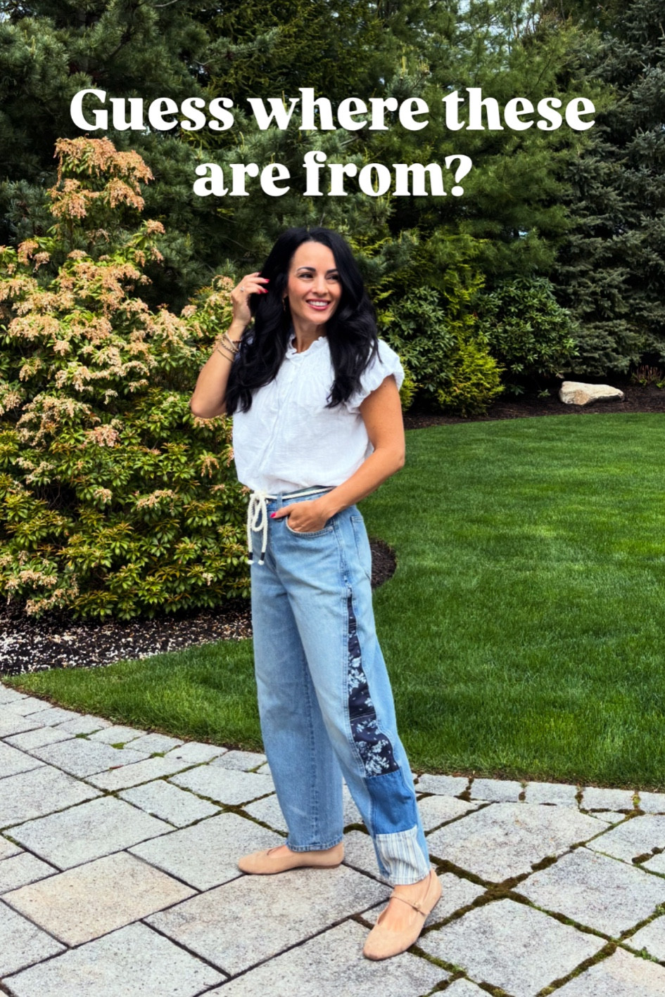 The cutest jeans!!!
Barrel leg jeans and white top 
On sale!!
Spend $35 for free shipping 

#LTKootd #LTKOver40 #LTKSaleAlert