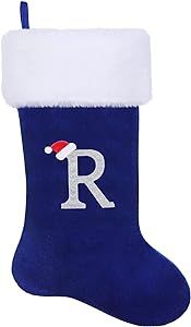 SIRIPHUM 20.5Inches Monogram Embroidered Letter Christmas Stocking Personalized Super Soft Christ... | Amazon (US)