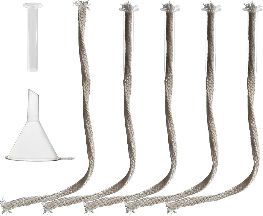5 Pieces Glass Tube Holder Wick Replacement Cotton Torch Wicks with Glass Tube Holder and Oiling ... | Amazon (US)