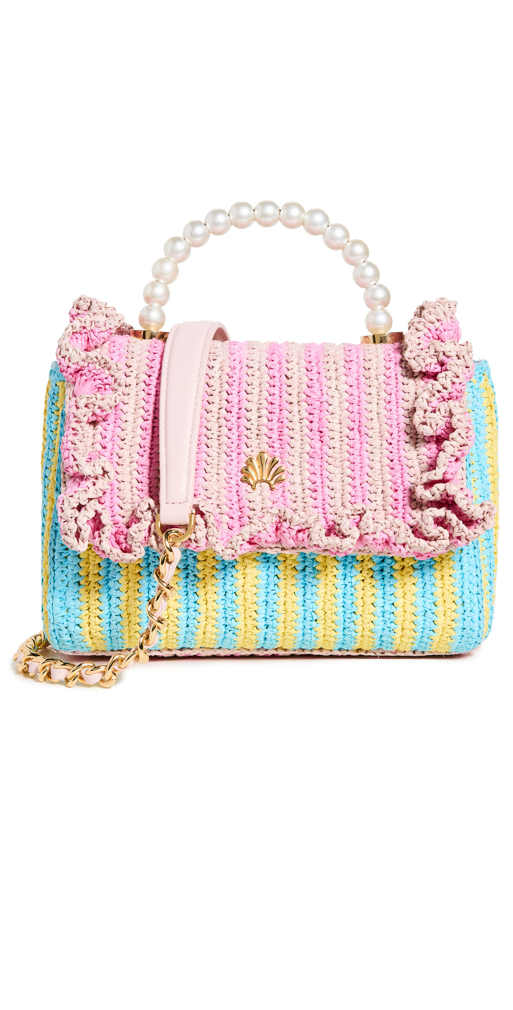 Lele Sadoughi Raffia Ruffle Tabitha Top Handle Handbag | Shopbop