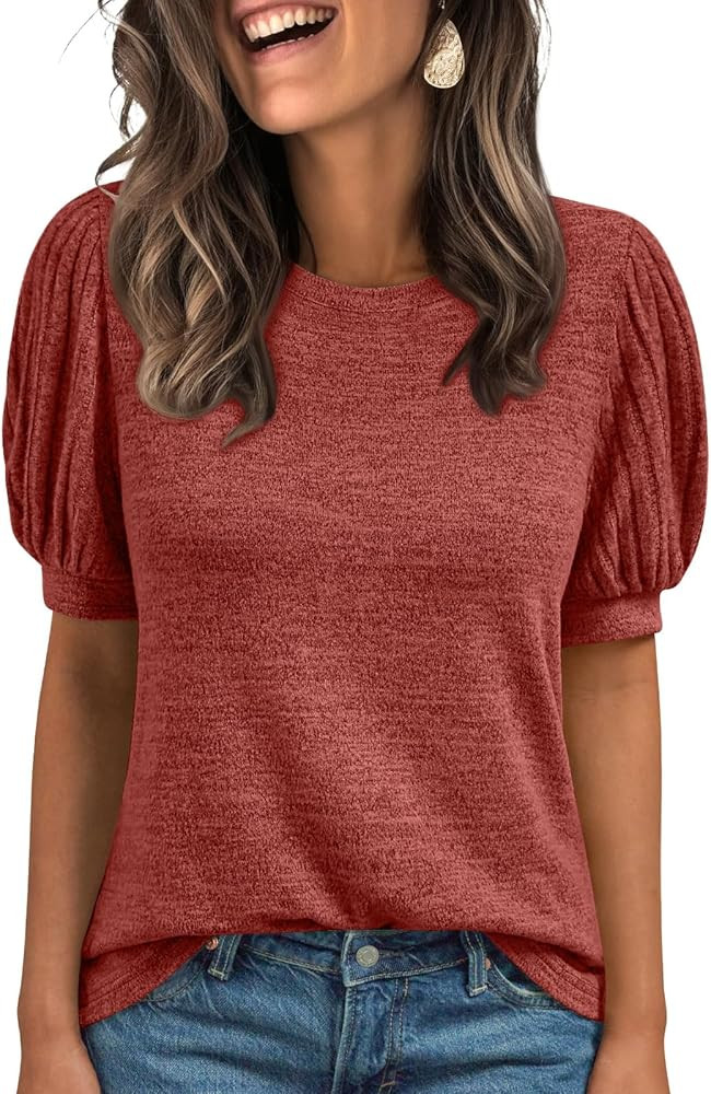 AUTOMET Womens Tops Summer Sweater Long Tunic Dressy Casual Blouses Business Cute Trendy Short Sl... | Amazon (US)