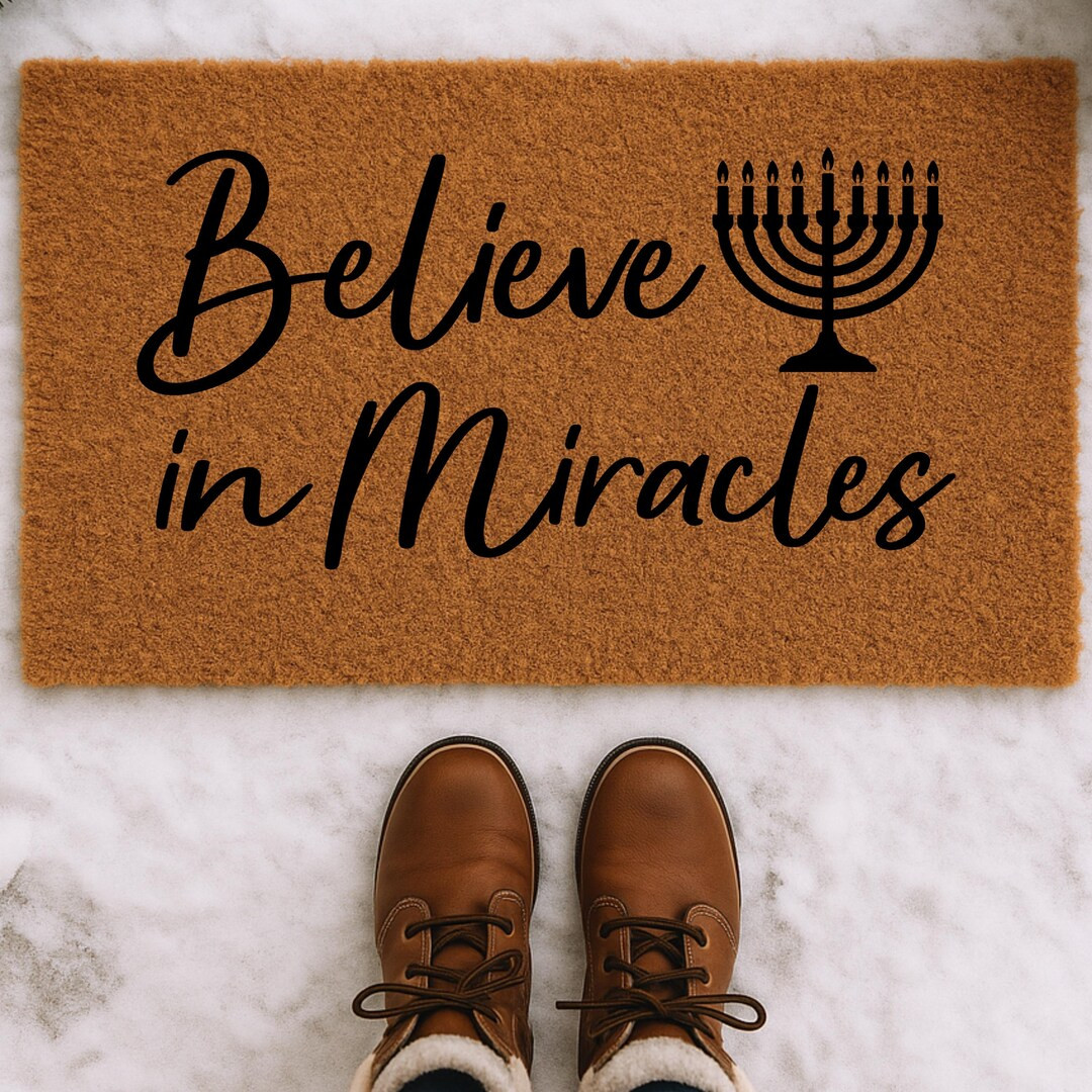 Believe in Miracles Coir Doormat | Hanukkah Decor - Etsy | Etsy (US)
