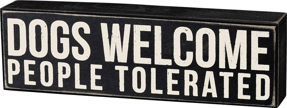 Primitives by Kathy 19133 Word Box Sign, 10x3, Dogs Welcome , Black | Amazon (US)