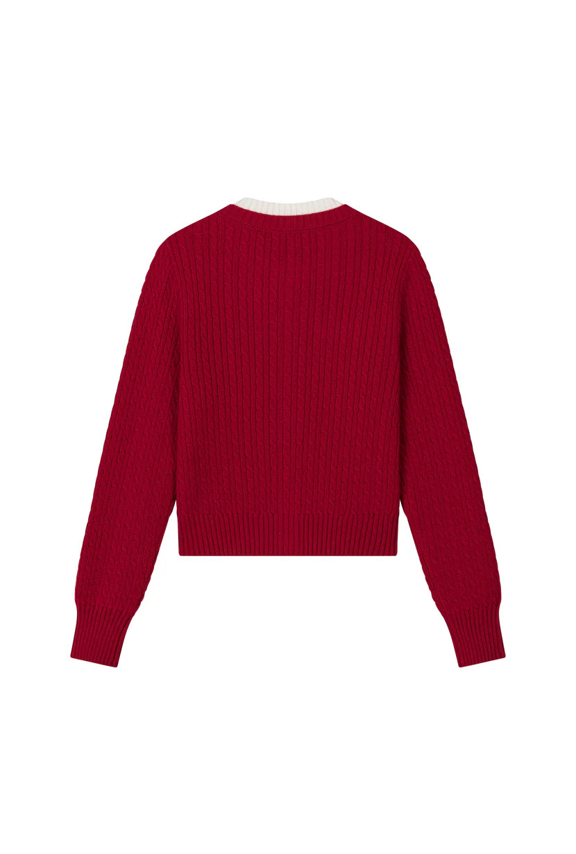 Carmina Wool Cardigan - Red | Petite Studio NYC
