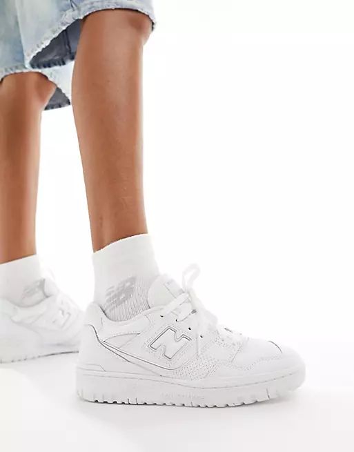 New Balance 550 patent trainers in triple white | ASOS (Global)