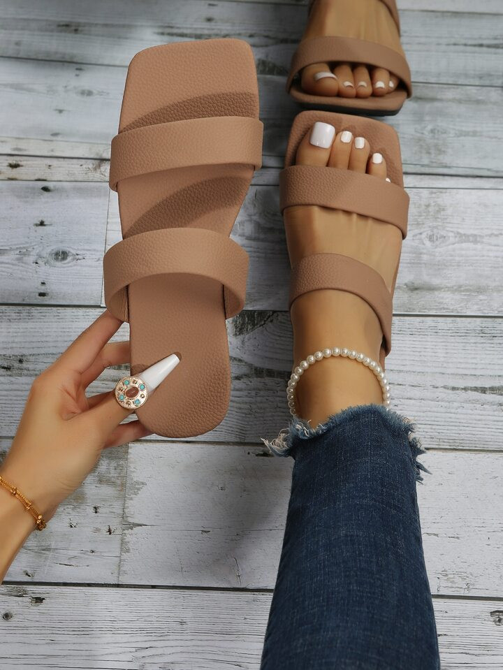 Double Strap Slide Sandals | SHEIN