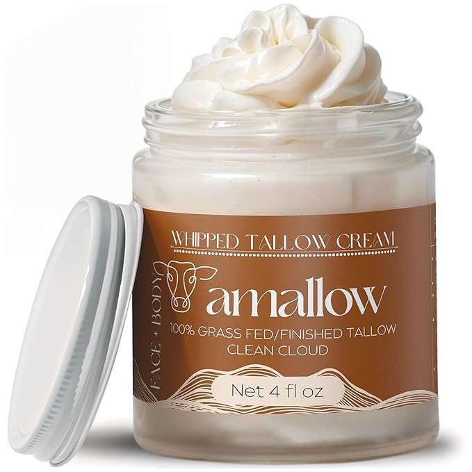 Amallow 100% Grass Fed Beef Tallow for Skin Care - Face + Body - Whipped Moisturizer - Natural Lo... | Amazon (US)