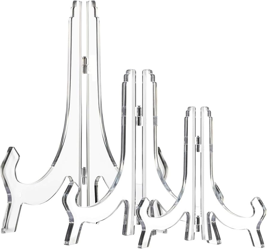 HESTYA 3 Pieces 4.5/7/9.8 Inch Clear Acrylic Easels Display Stands Plate Stands Holders to Displa... | Amazon (US)