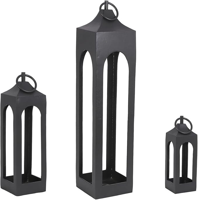CG Hunter Medium Black Lantern, Rustic Metal Decorative Lantern, Candle Holder for Indoor & Outdo... | Amazon (US)