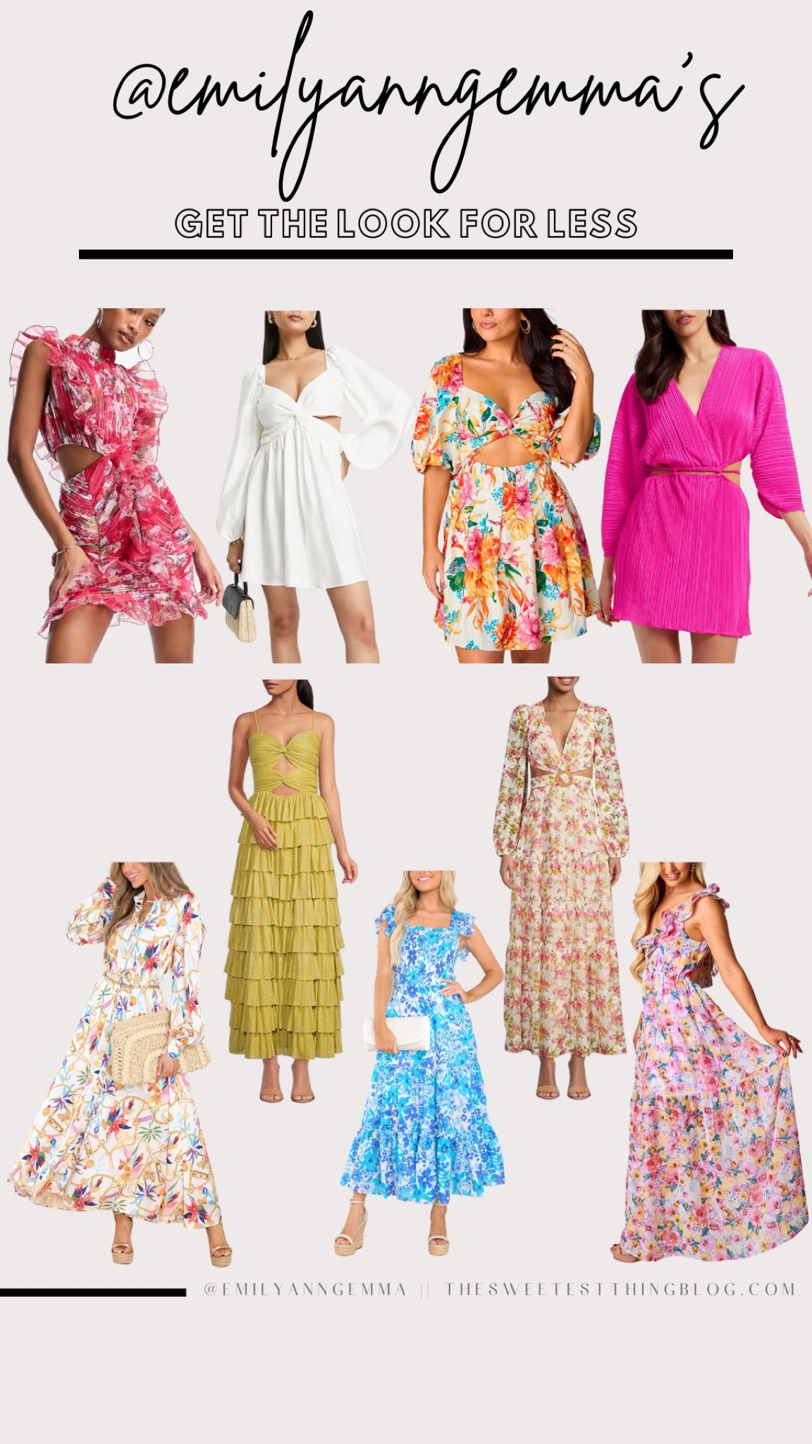Look for Less. Summer dress. Spring dress. Vacation. Easter dress. Designer shoe  