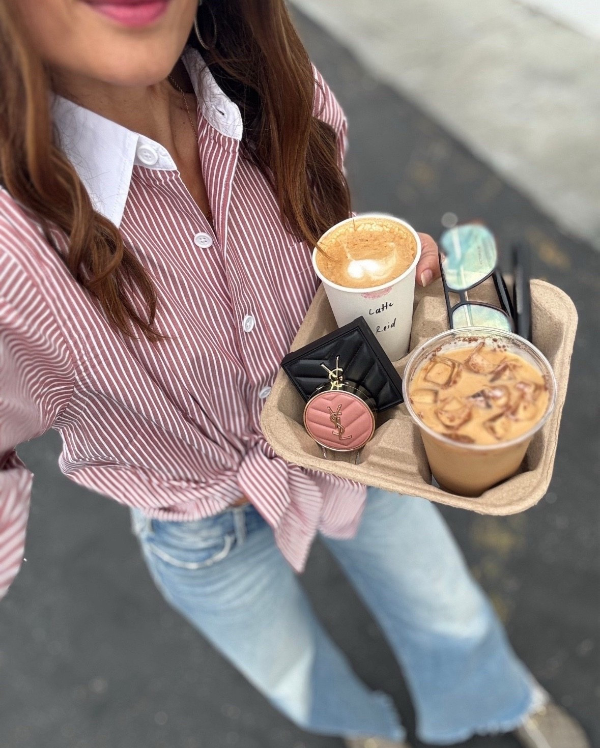 Mother jeans size up! 
Top in small 