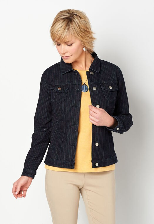 Colorful Striped Denim Jacket - CBK Web Store | Christopher & Banks (US)