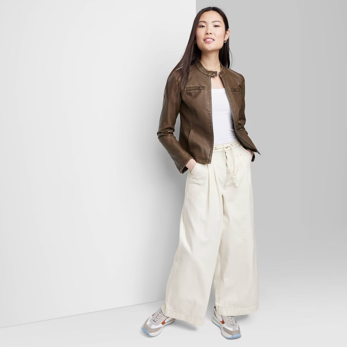 Women's Super-High Rise Soft Wide Leg Jeans - Wild Fable™ Off-White M | Target