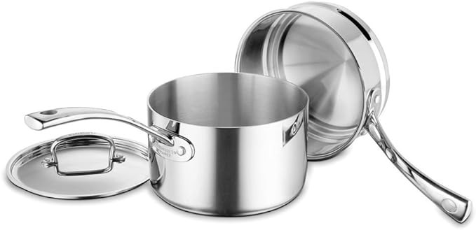 Cuisinart French Classic Tri-Ply Stainless 3-Piece Saucepan and Double Boiler Set | Amazon (US)