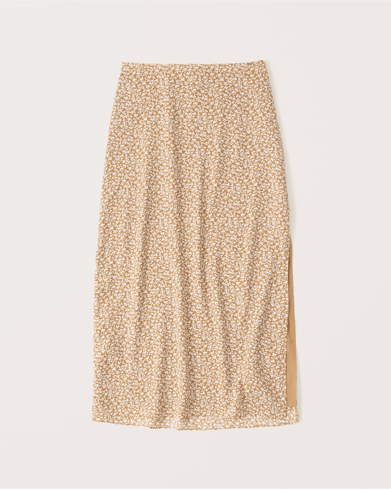 High-Slit Midi Skirt | Abercrombie & Fitch (US)