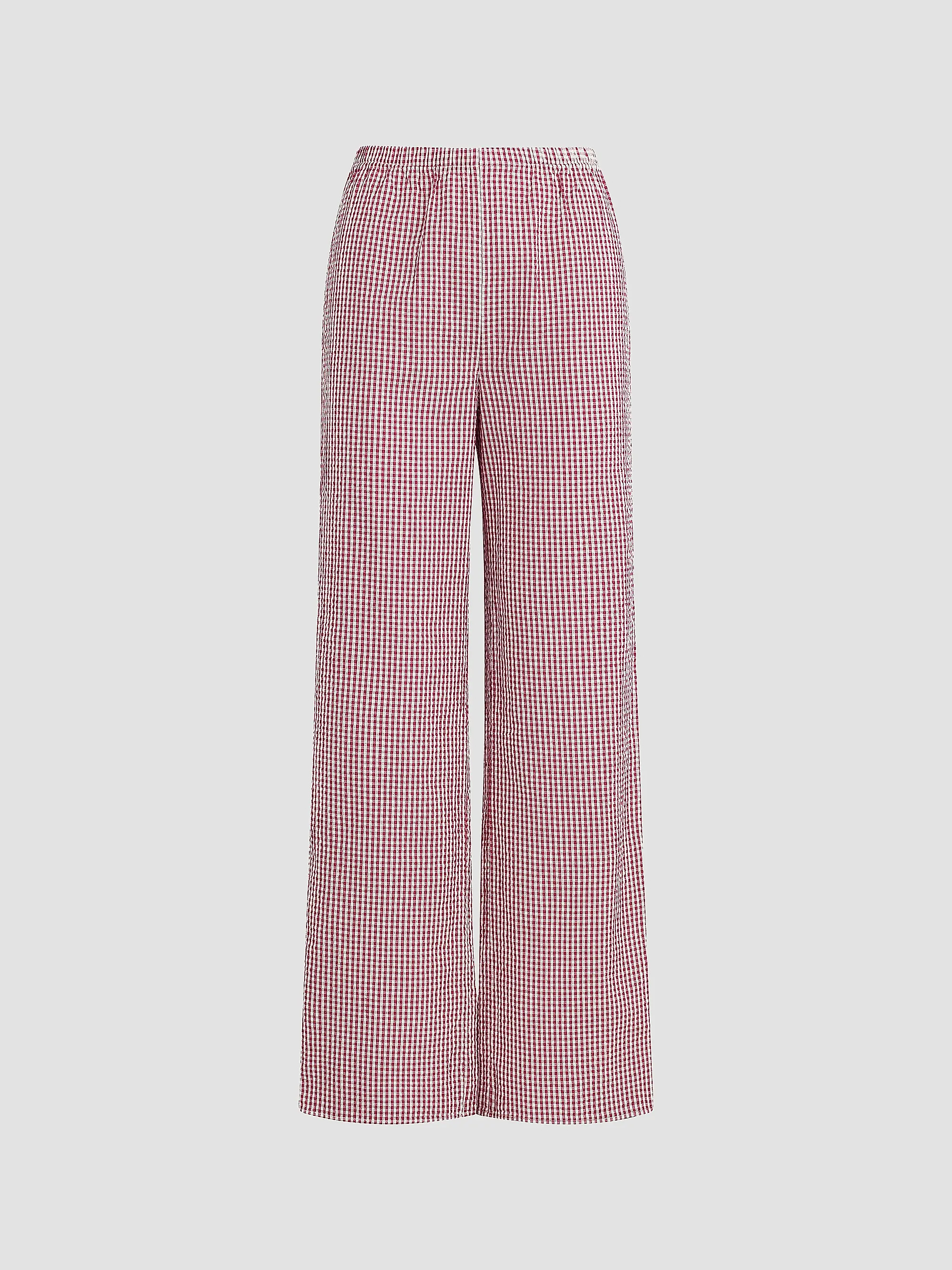 The Everything Gingham Wide-Leg Pants | Saks Fifth Avenue