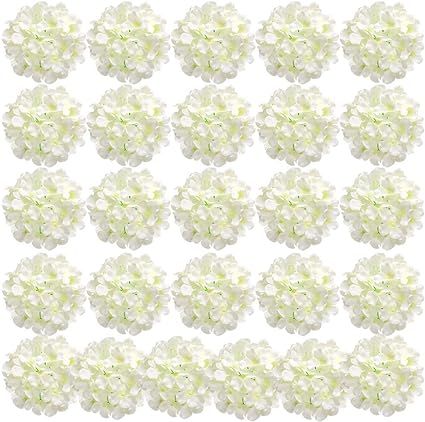 Auihiay 26 Pieces Silk Hydrangea Flowers Artificial Flowers Heads with Stems for Home Wedding Par... | Amazon (US)