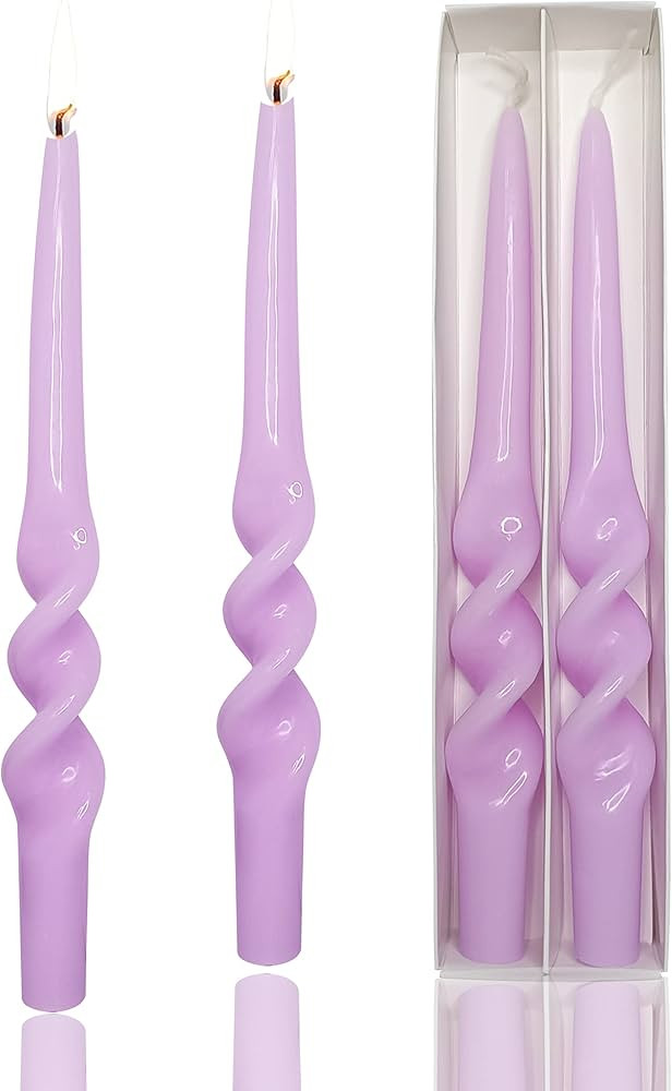 Purple Spiral Candlesticks Unscented Taper Candles Handmade Candles Sticks for Wedding Party Dinn... | Amazon (US)