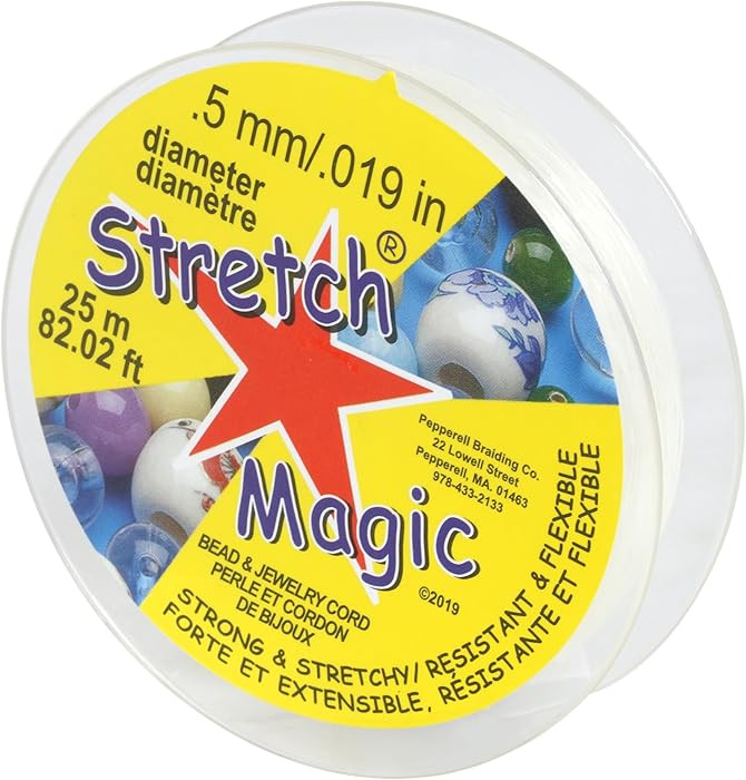 Stretch Magic Elastic Beading Cord \u2013 Clear Color, 0.5mm in Diameter, 25-Meter (82 ft) - Easy... | Amazon (US)