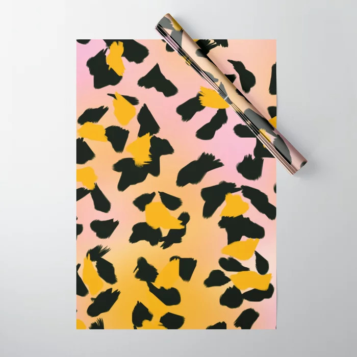Painted Leopard Skin with Pink/Yellow Tint Background #decor #society6 #buyart Wrapping Paper | Society6
