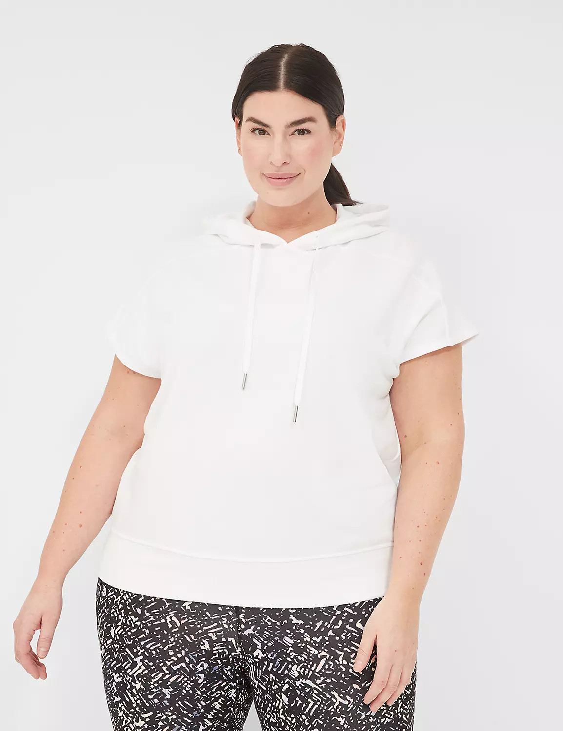 LIVI Short-Sleeve French Terry Hoodie | Lane Bryant (US)