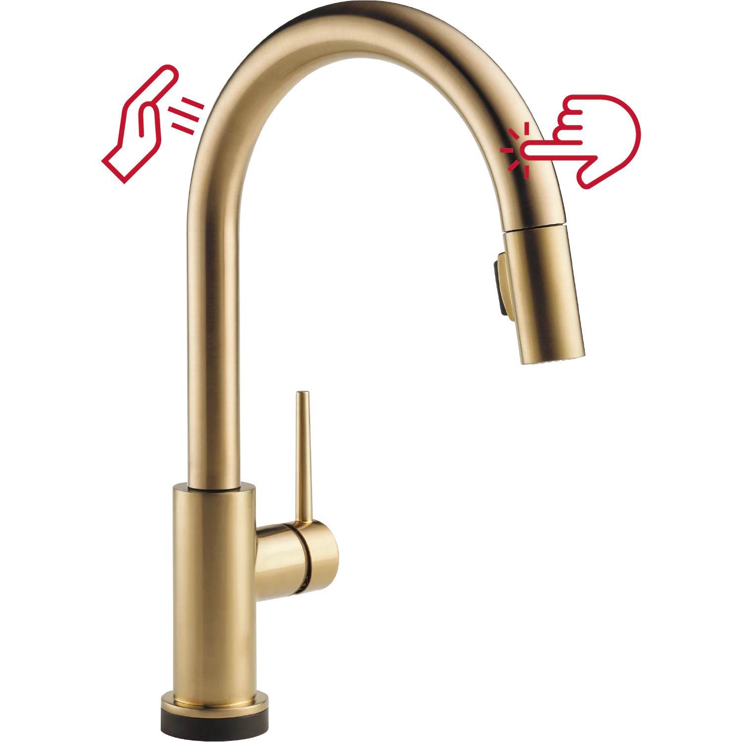 Delta Trinsic Champagne Bronze Single Handle Deck-mount Touchless Residential Pull-down Kitchen Faucet with Sprayer | 9159TL-CZ-DST | Lowe's
