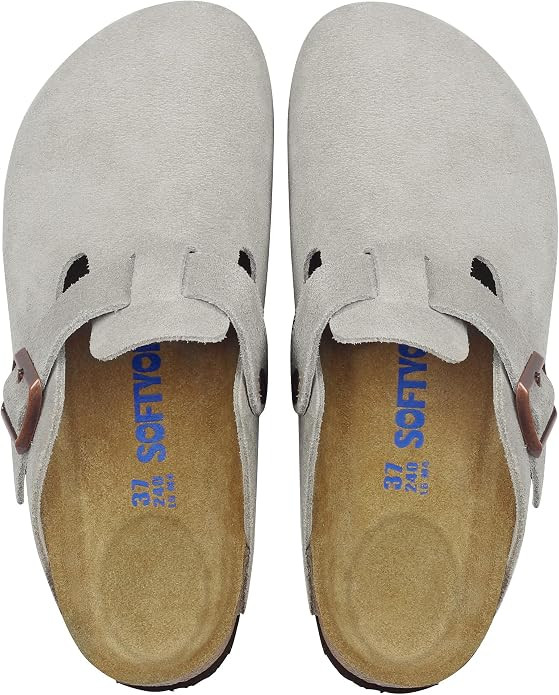 Clogs for Women Men, Mules with Arch Support and Adjustable Buckle, Suede Leather Cork Footbed Po... | Amazon (US)
