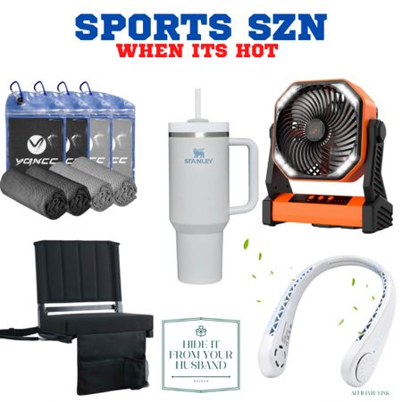 Hot weather must haves for sports season. The big fan is not only great for you in the stands but it can clip on to the dugouts or tents to provide air to the players! And the cool towels are with us always! 

#LTKfamily #LTKSeasonal #LTKFind