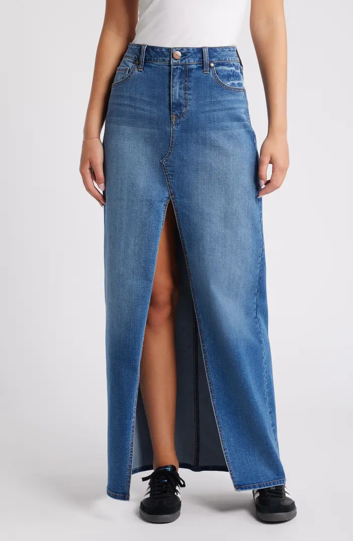 1822 Denim Front Slit Denim Maxi Skirt | Nordstrom | Nordstrom
