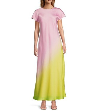 Fallon Ombre Round Neck Short Sleeve Dress | Dillard's