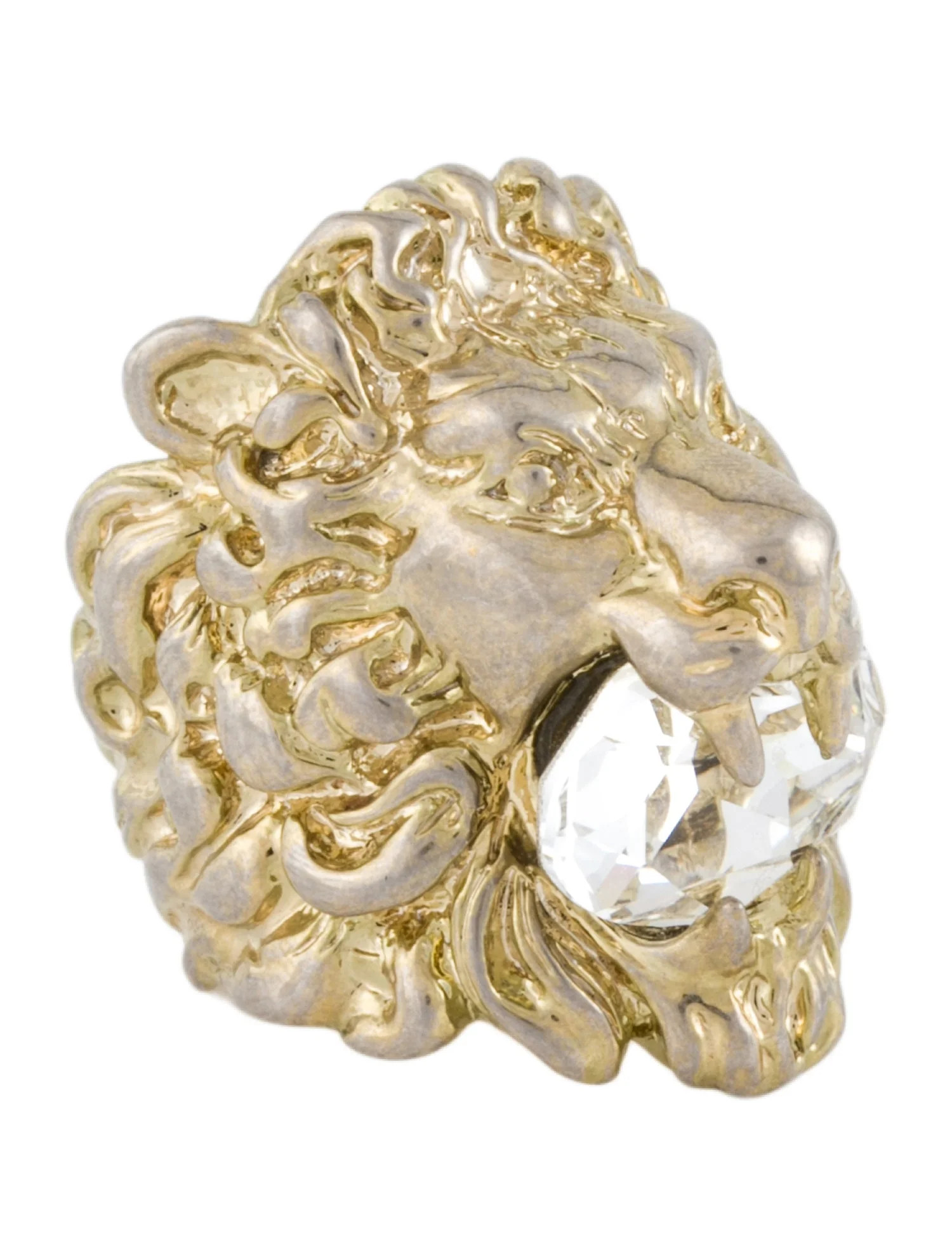 Gucci Crystal Lion Head Cocktail Ring - Clear Cocktail Ring, Rings - GUC2004159 | The RealReal | The RealReal