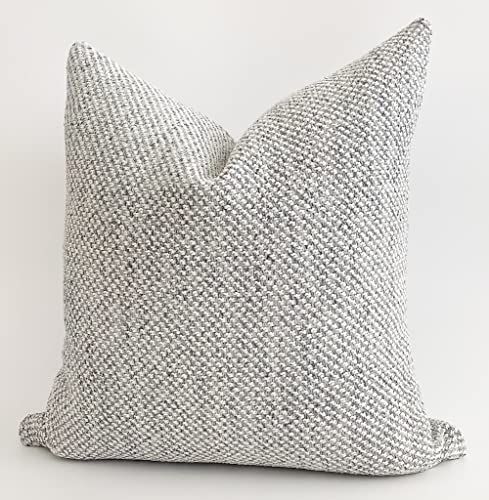 HACKNER HOME | Bailey Pillow Cover | Gray and White (Solid, 24" x 24") | Amazon (US)