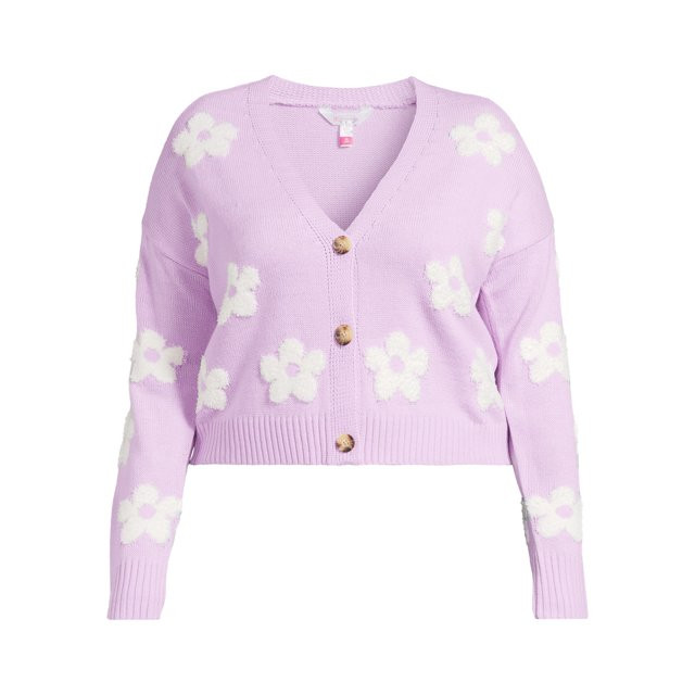 No Boundaries Juniors Plus Graphic Cardigan Sweater, Midweight | Walmart (US)