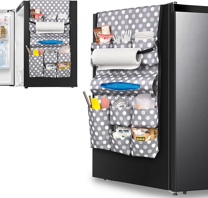 Rexmica Mini Fridge Organizer, Dust Cover with 14 Pockets for Most Household Refrigerators, Hangi... | Amazon (US)