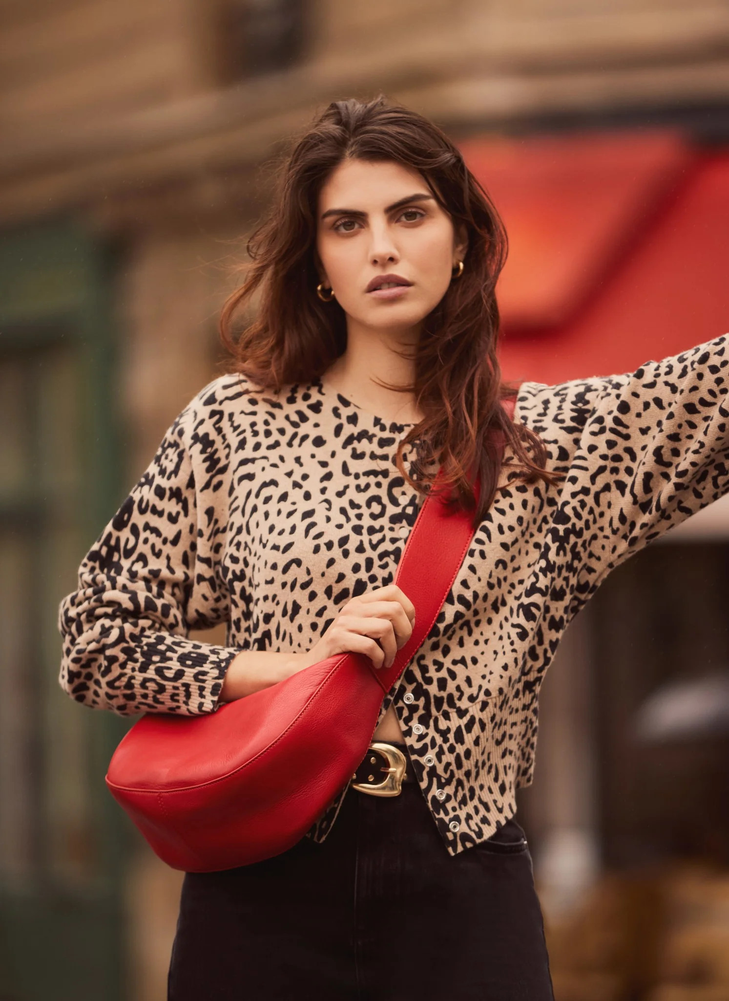 Red Leather Sling Bag | Mint Velvet