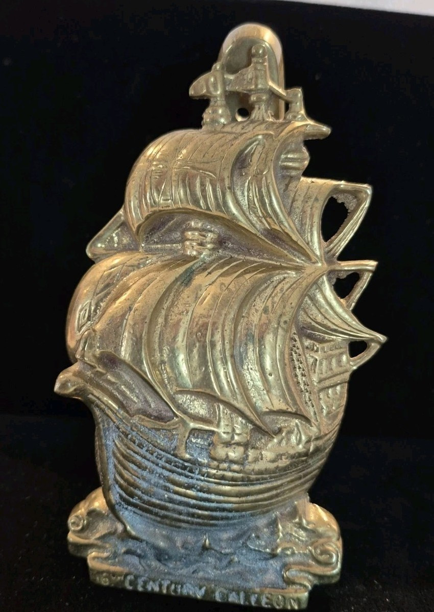 Vintage Brass Door Knocker of  '16th Century Galleon' Tall Ship, See Pictures! | eBay US
