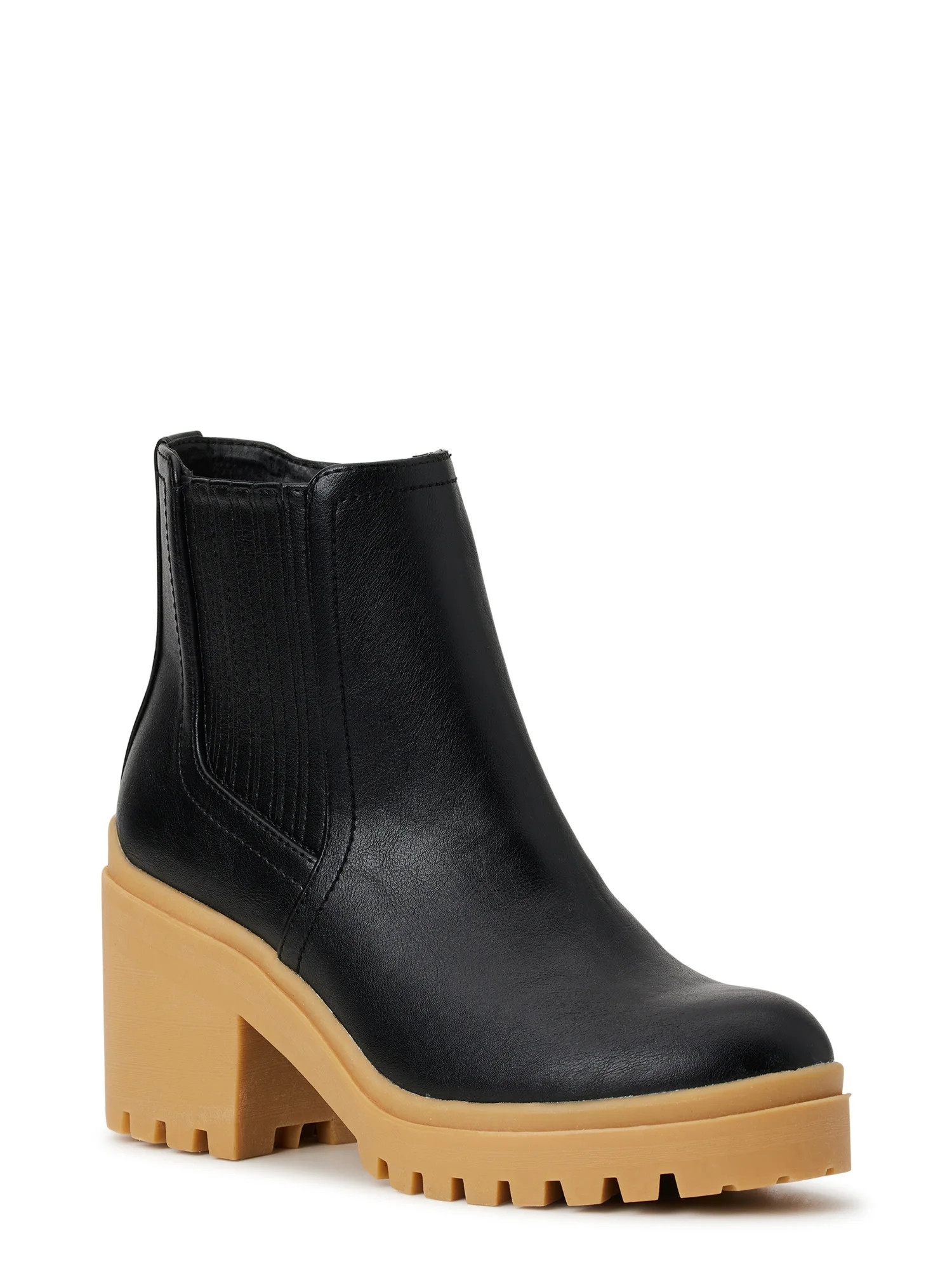 No Boundaries Women's Lug Sole Chelsea Boots | Walmart (US)