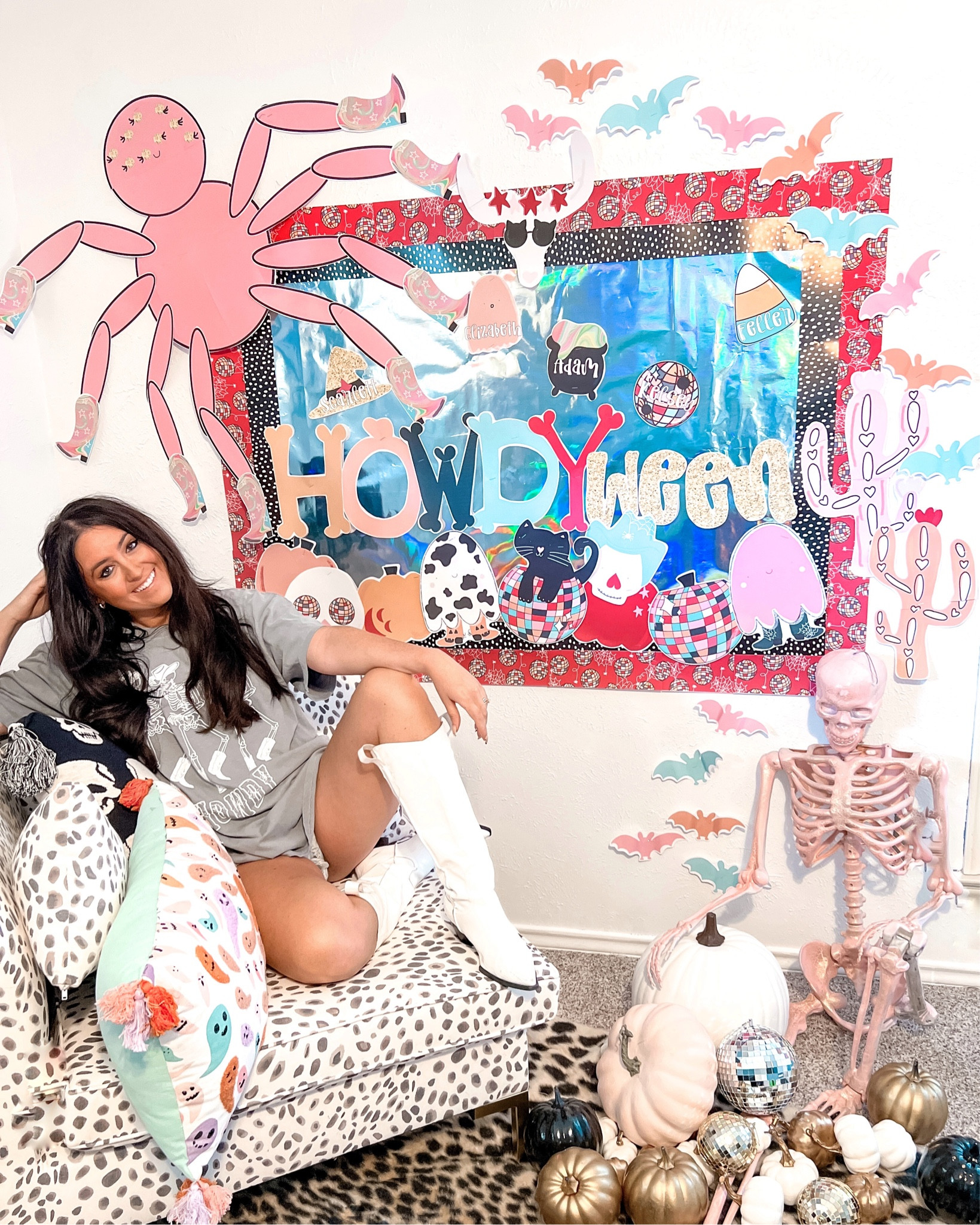 Tee // XL
Shorts // 8

Halloween, Skeletons, cowboy boots, western, home, decor, retro, disco, fall, white boots, teacher, classroom

#LTKshoecrush #LTKSeasonal #LTKHalloween