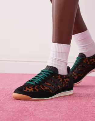 adidas Originals SL 72 OG trainers in leopard print and black - BLACK | ASOS (Global)
