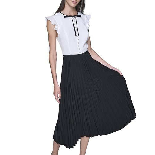 KARL LAGERFELD Paris Women's Dress, Soft White Black, 2 | Amazon (US)