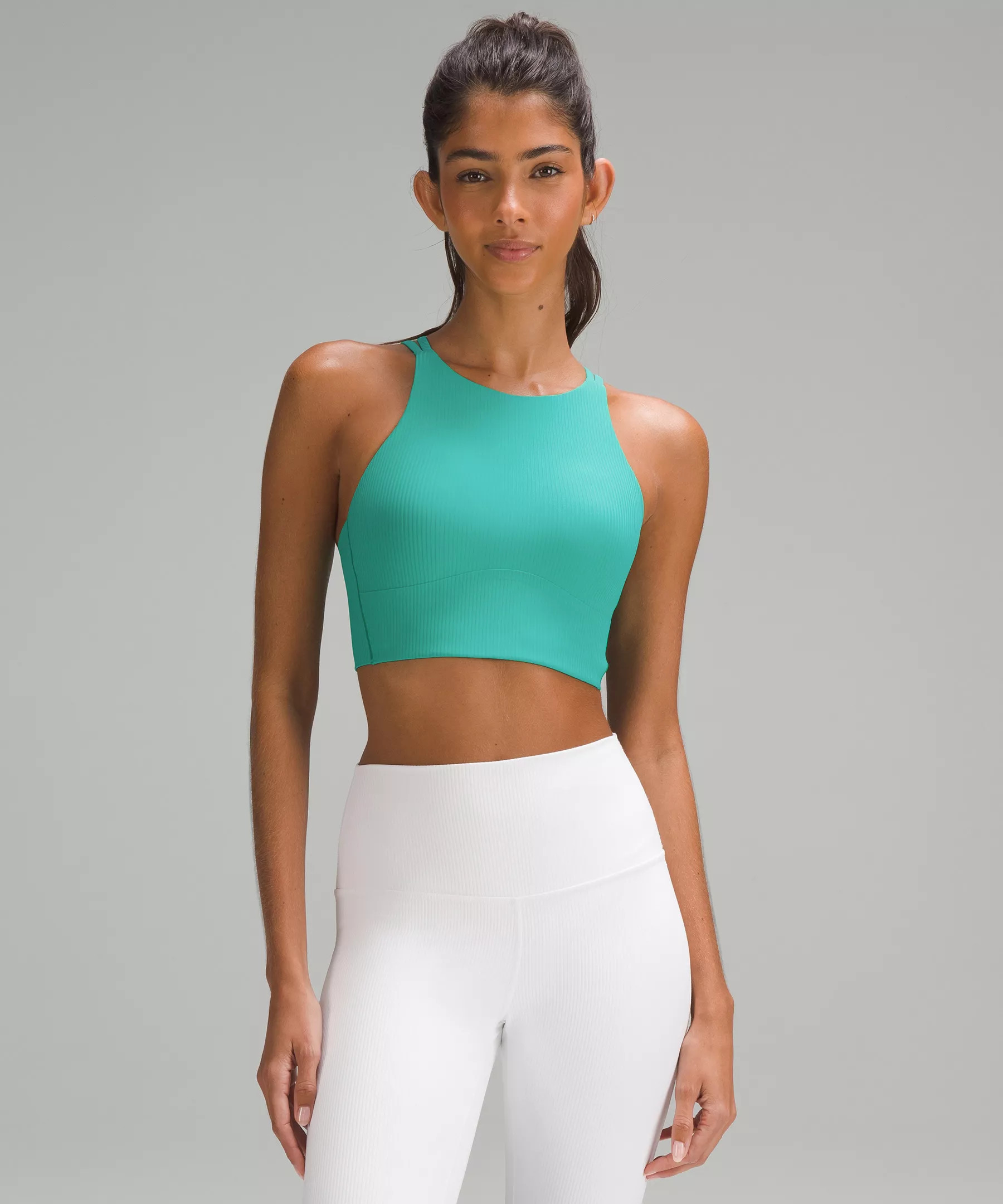 Like a Cloud High-Neck Longline Ribbed Bra *Light Support, B/C Cup | Women's Bras | lululemon | Lululemon (US)